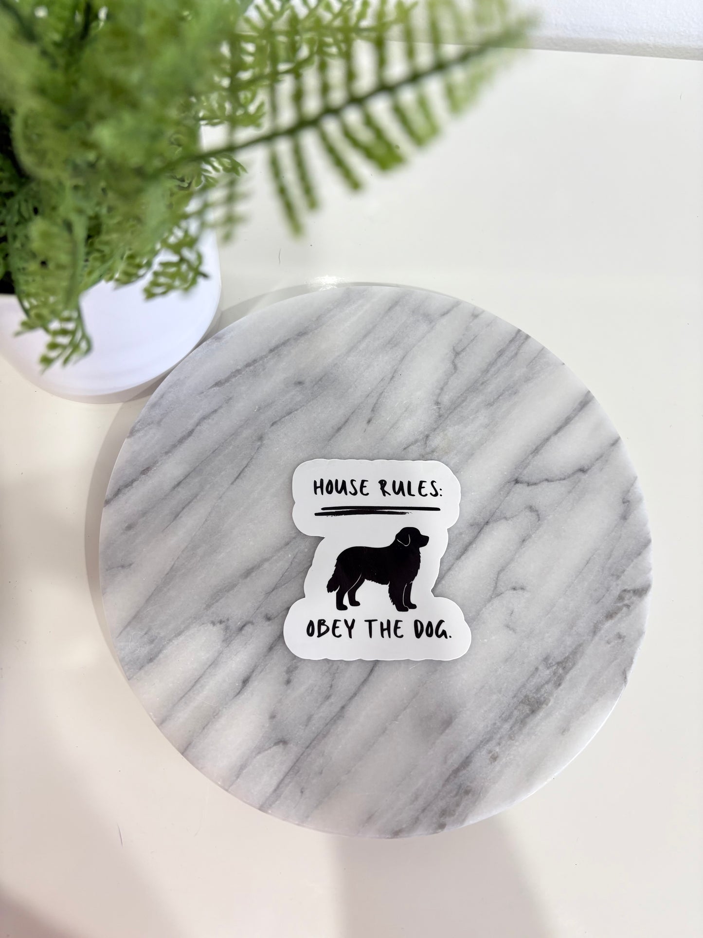 House Rules Dog Breed Specific Minimalistic Stickers
