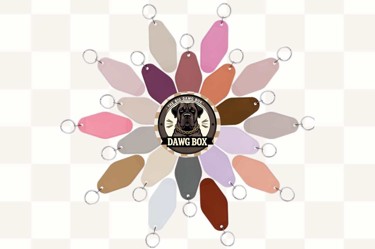 Size Matters Big Dog Motel Keychain Personalized Dog Mom Gift Under $5