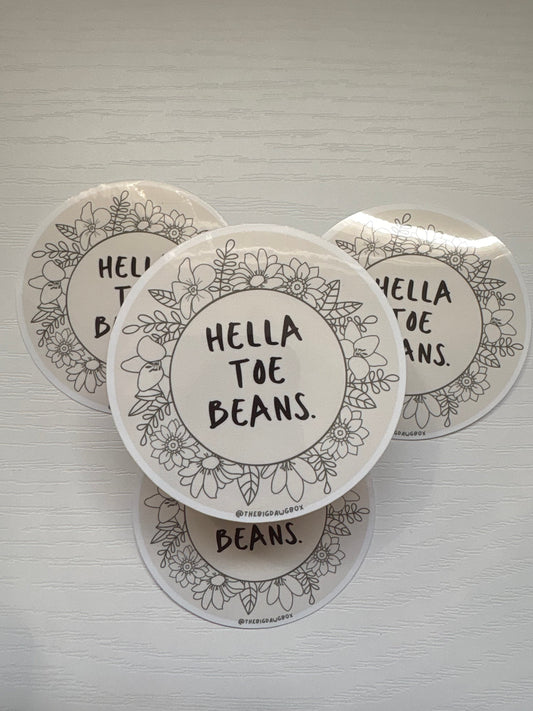 Hella Toe Beans Floral Sticker