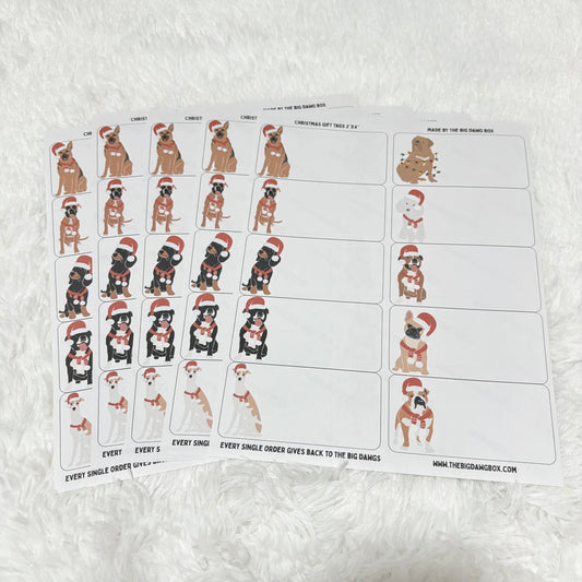 Christmas Dog Lovers Holiday Labels Dog Gift Tags Stickers To/From Stickers for Presents Custom Dog Lover Gift Tags