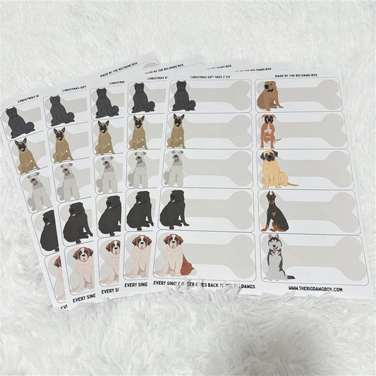Giant Breed Print Holiday Labels Dog Christmas Gift Tag Stickers To/From Stickers for Presents Custom Dog Lover Gift Tags
