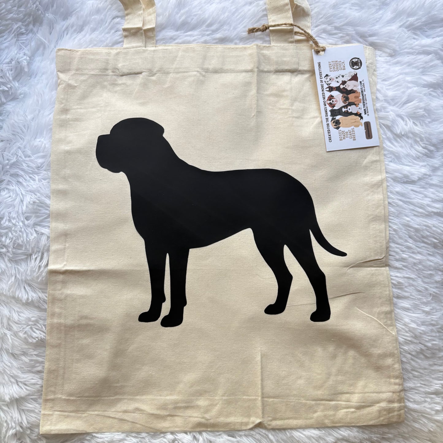 English Mastiff Big Dog Essentials Cotton Canvas Reusable Grocery Shopping Blank Tote Bag 13" x 17"
