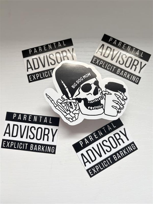 Big Dog Mom Skull Sticker