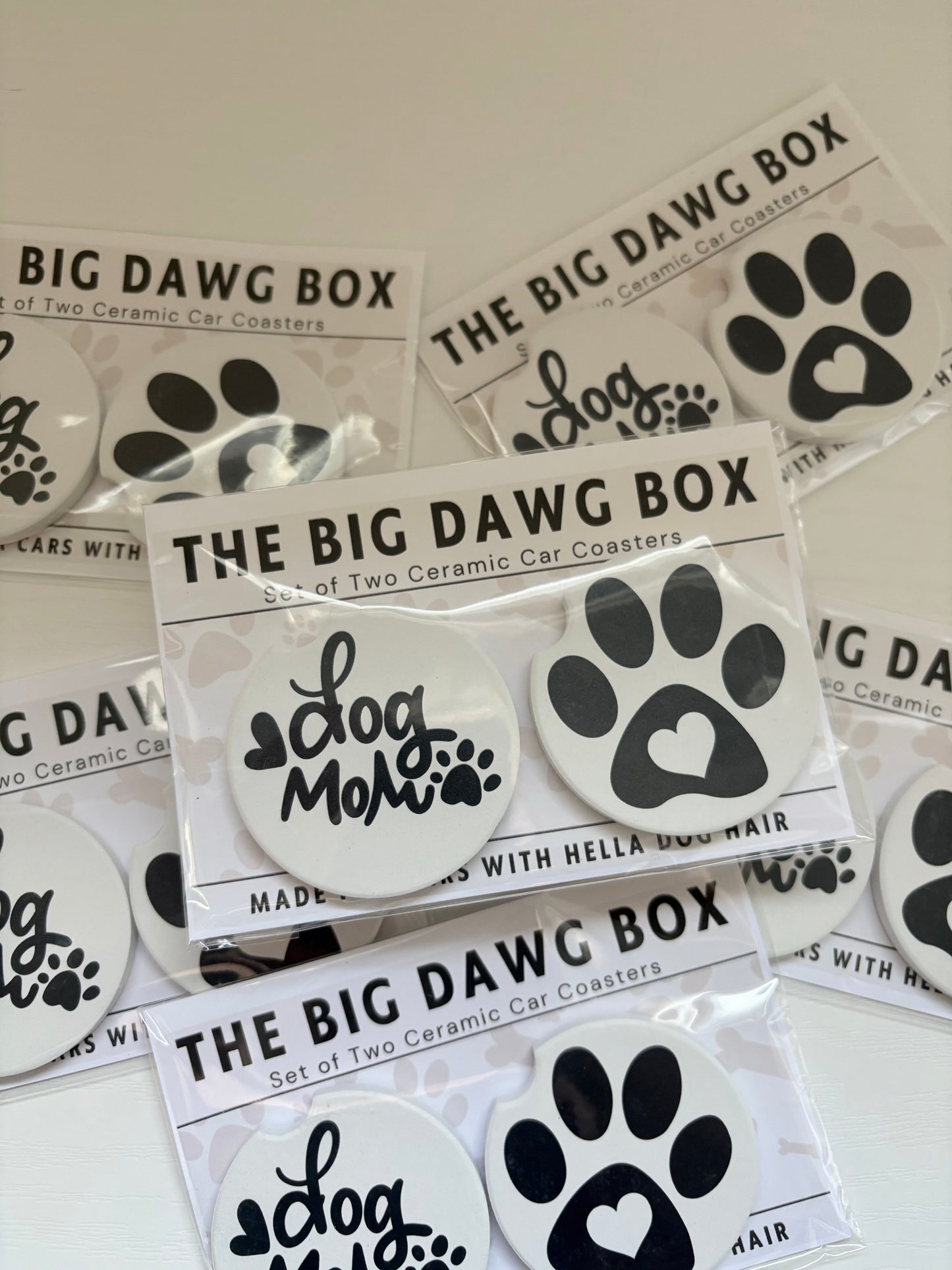 Dog Mom Ceramic Car Coaster Set