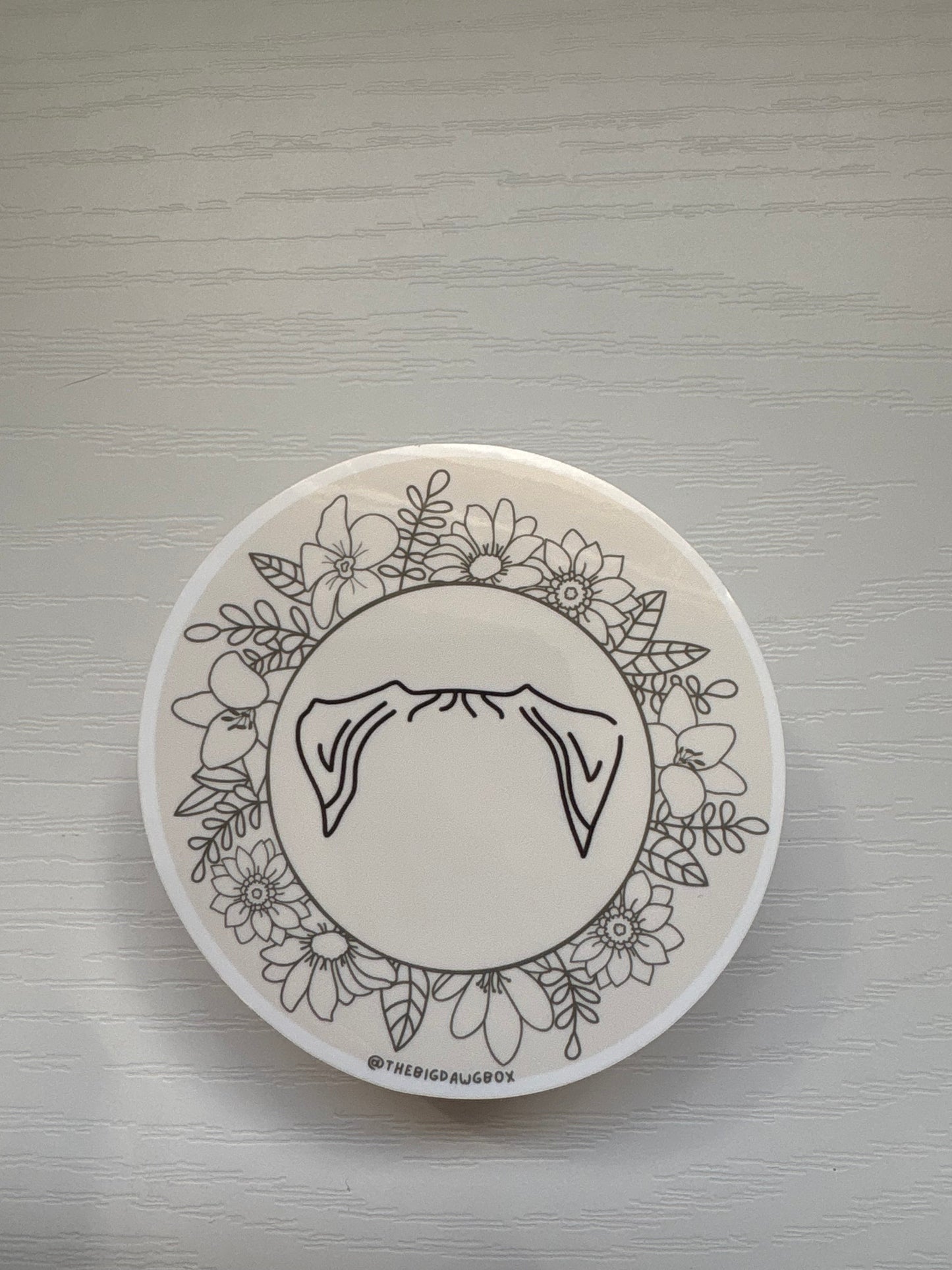 Floral Dog Breed Sticker Circle