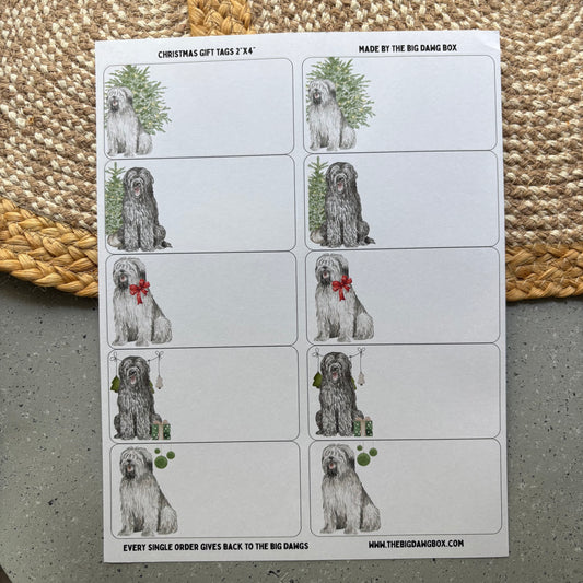 Old English Sheepdog Holiday Labels Dog Christmas Gift Tag Stickers To/From Stickers for Presents Custom Dog Lover Gift Tags