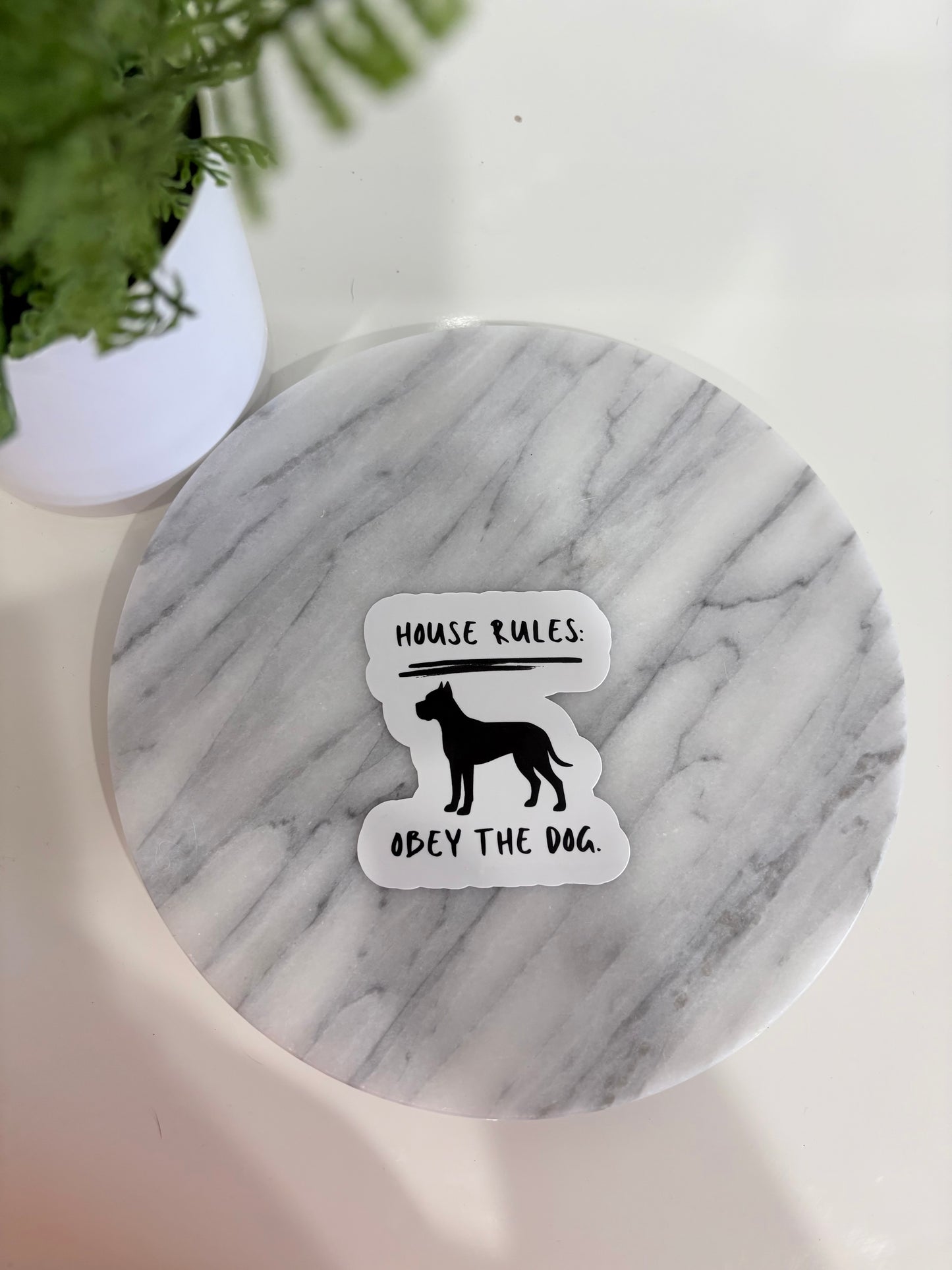 House Rules Dog Breed Specific Minimalistic Stickers
