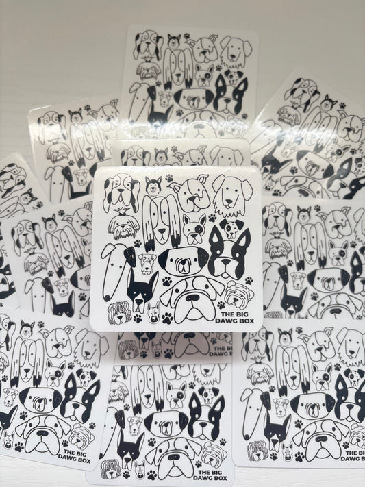 All the Dogs Stickers | Black and White Dog Mom Stickers | Cute Pet Lover Vinyl Stickers | Laptop and Water Bottle Decals