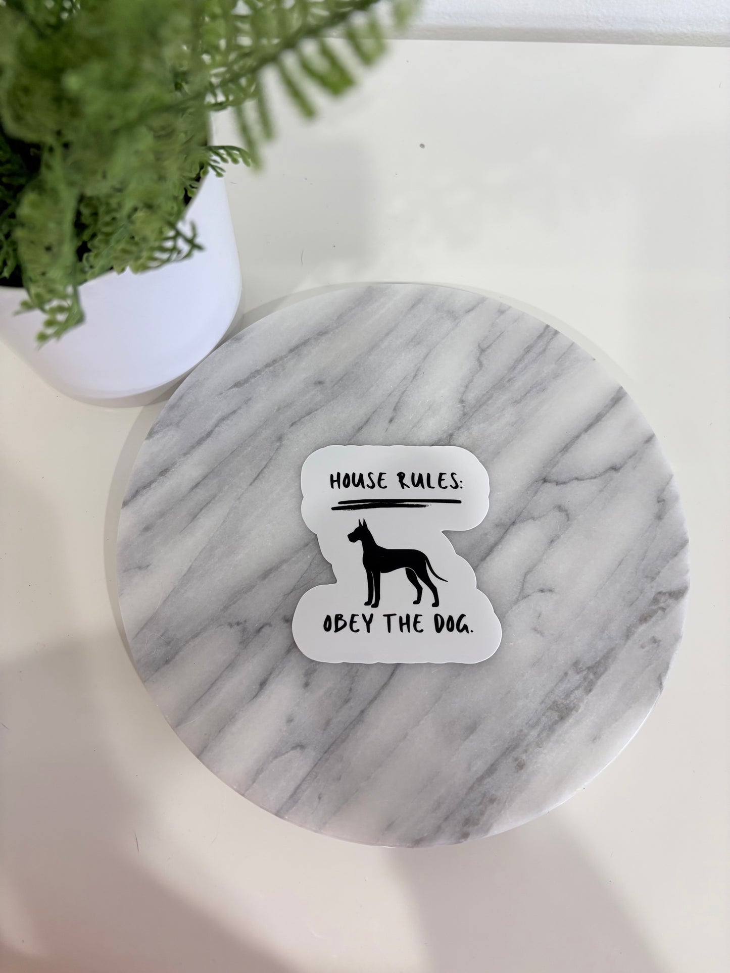 House Rules Dog Breed Specific Minimalistic Stickers