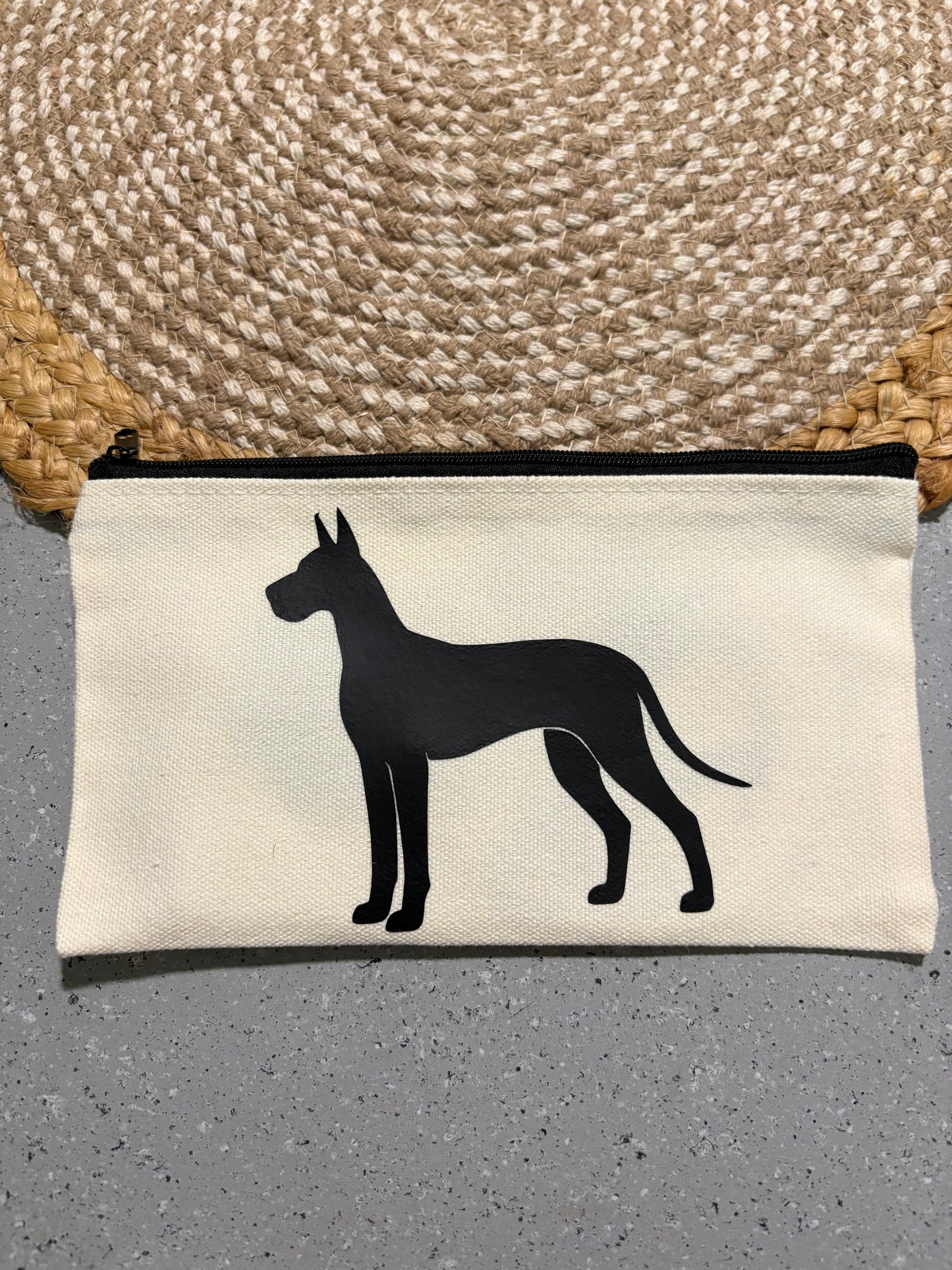 Great Dane Cropped Ears Giant Breed Cosmetic Travel Bag Gift for Big Dog Lovers
