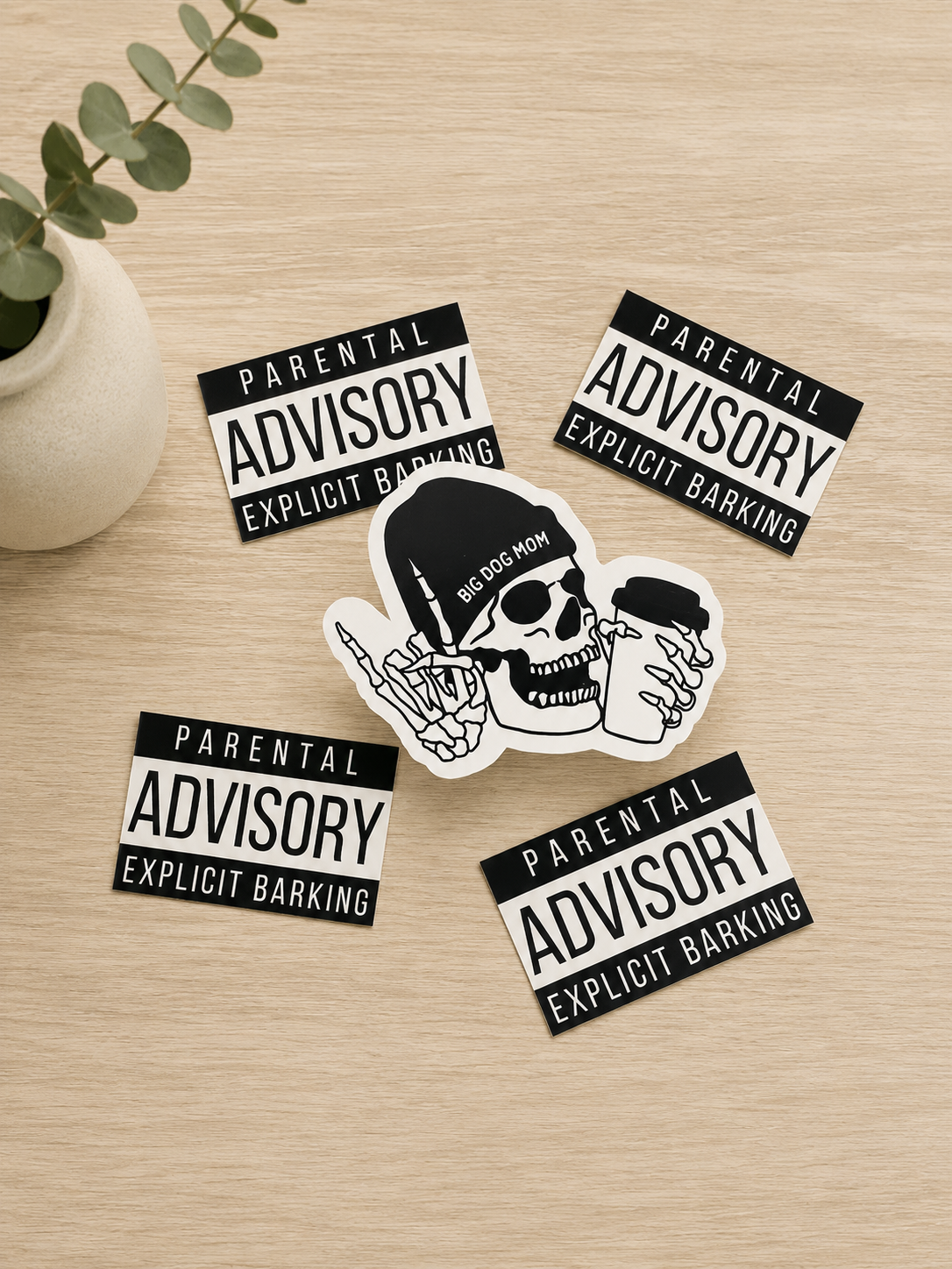 Big Dog Mom Skull Sticker