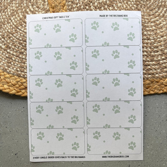 Dog Paw Print Holiday Labels Dog Christmas Gift Tag Stickers To/From Stickers for Presents Custom Dog Lover Gift Tags