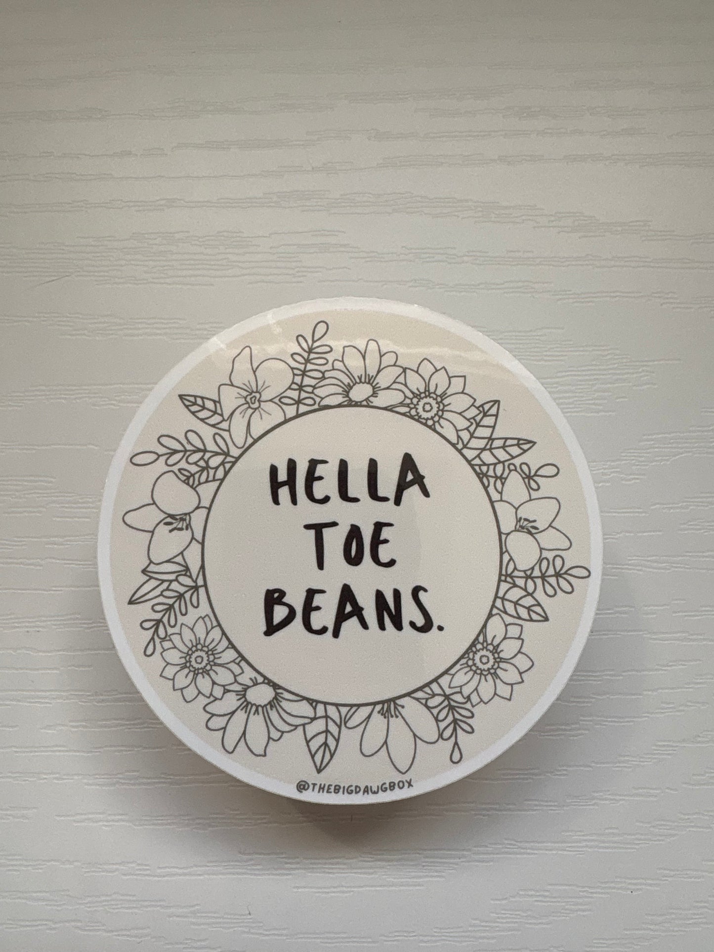Hella Toe Beans Floral Sticker