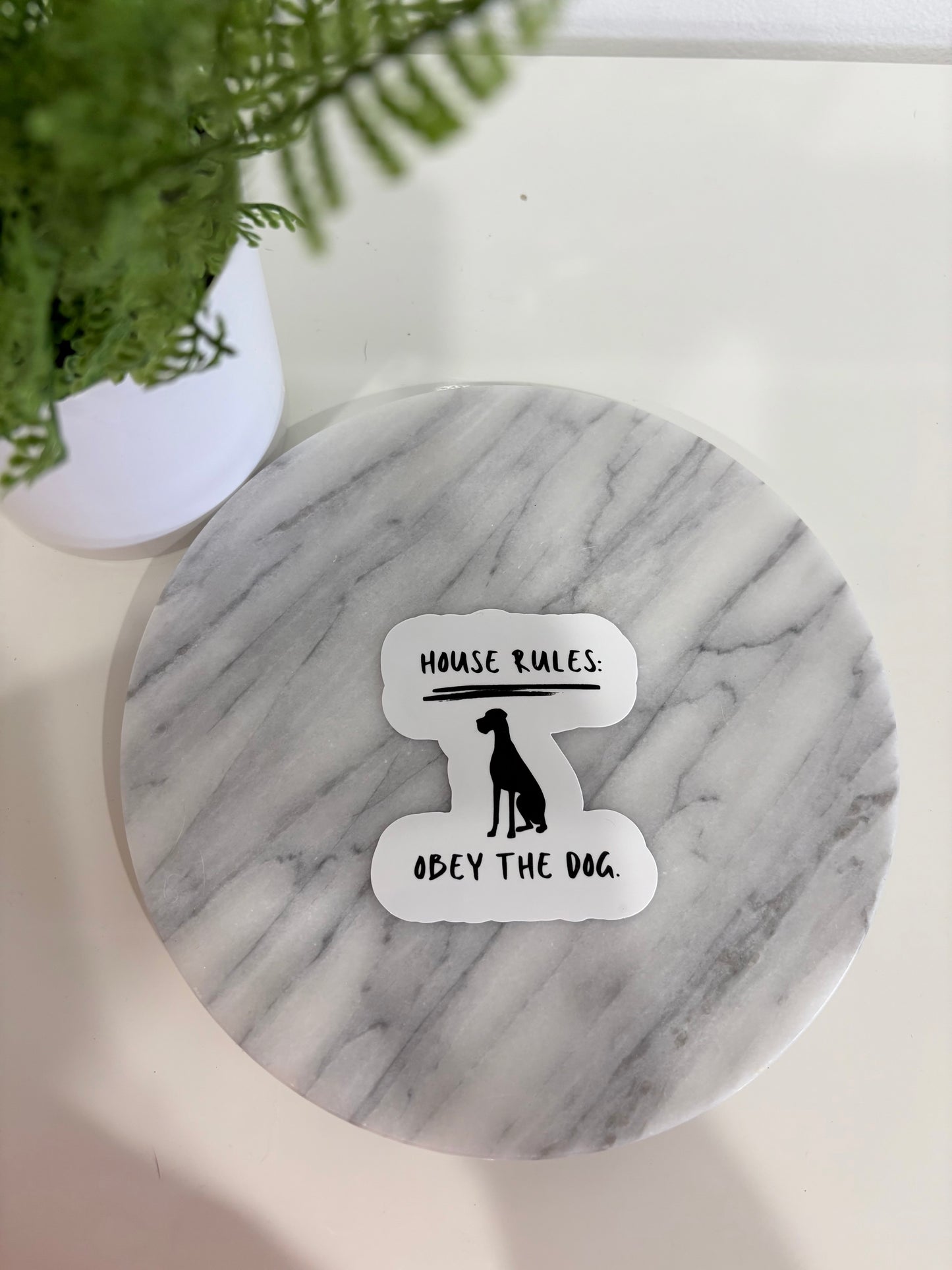 House Rules Dog Breed Specific Minimalistic Stickers