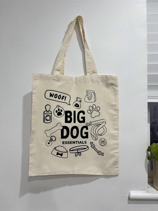 Giant Breed Dog Tote Bag | “Big Dog Essentials” Canvas Tote