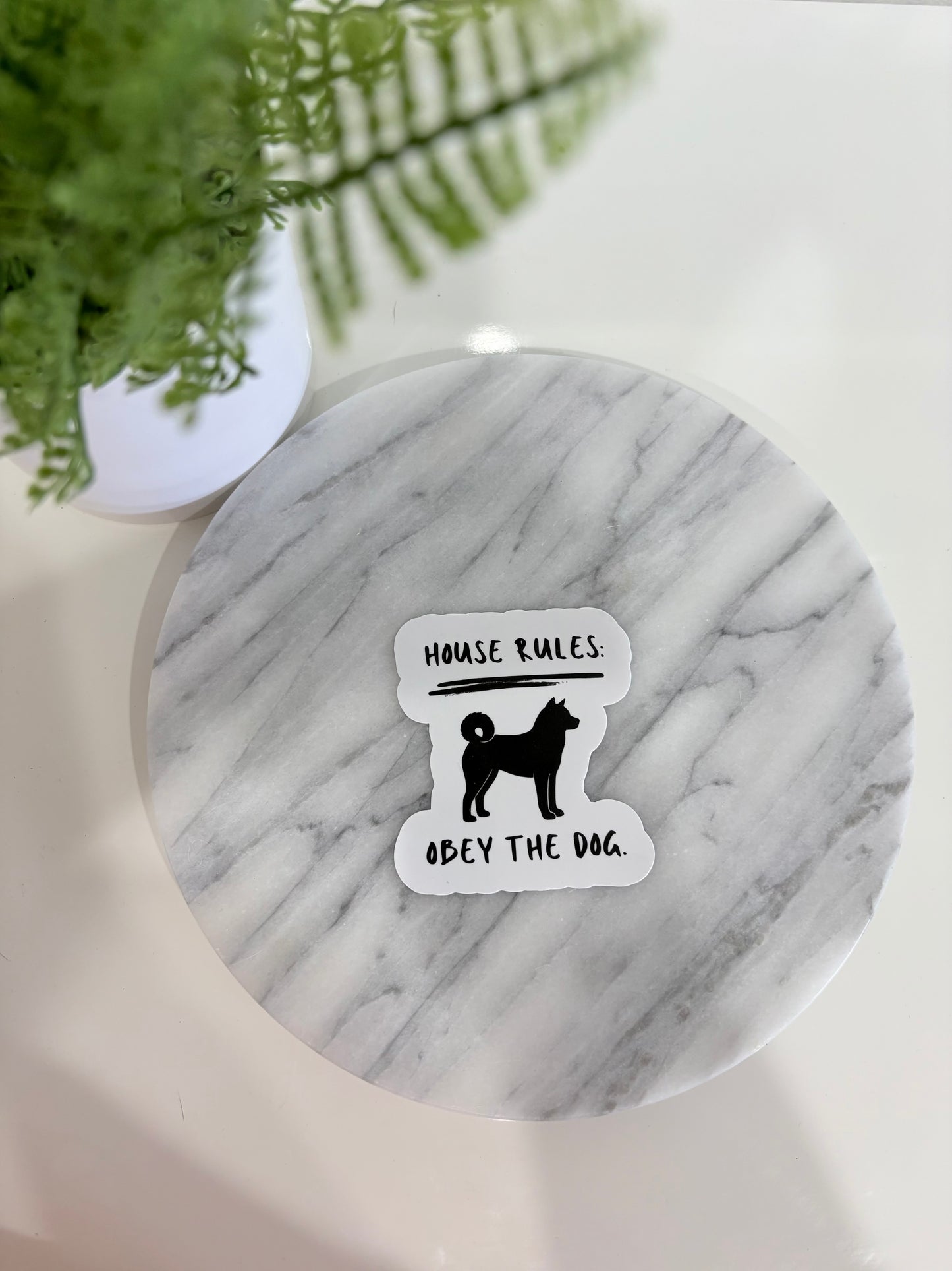 House Rules Dog Breed Specific Minimalistic Stickers