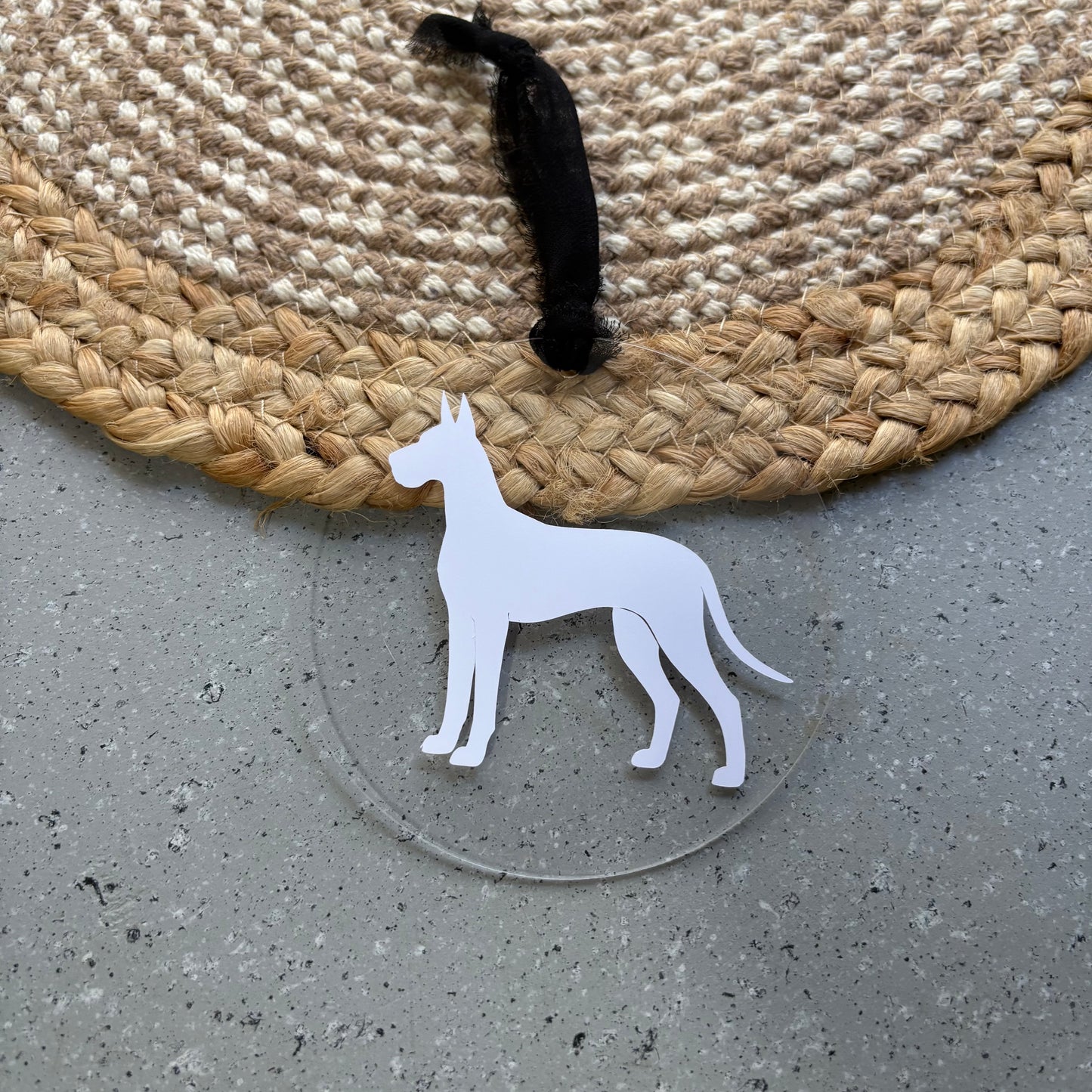Cropped Great Dane Custom Giant Breed Christmas Ornament Acrylic Gift