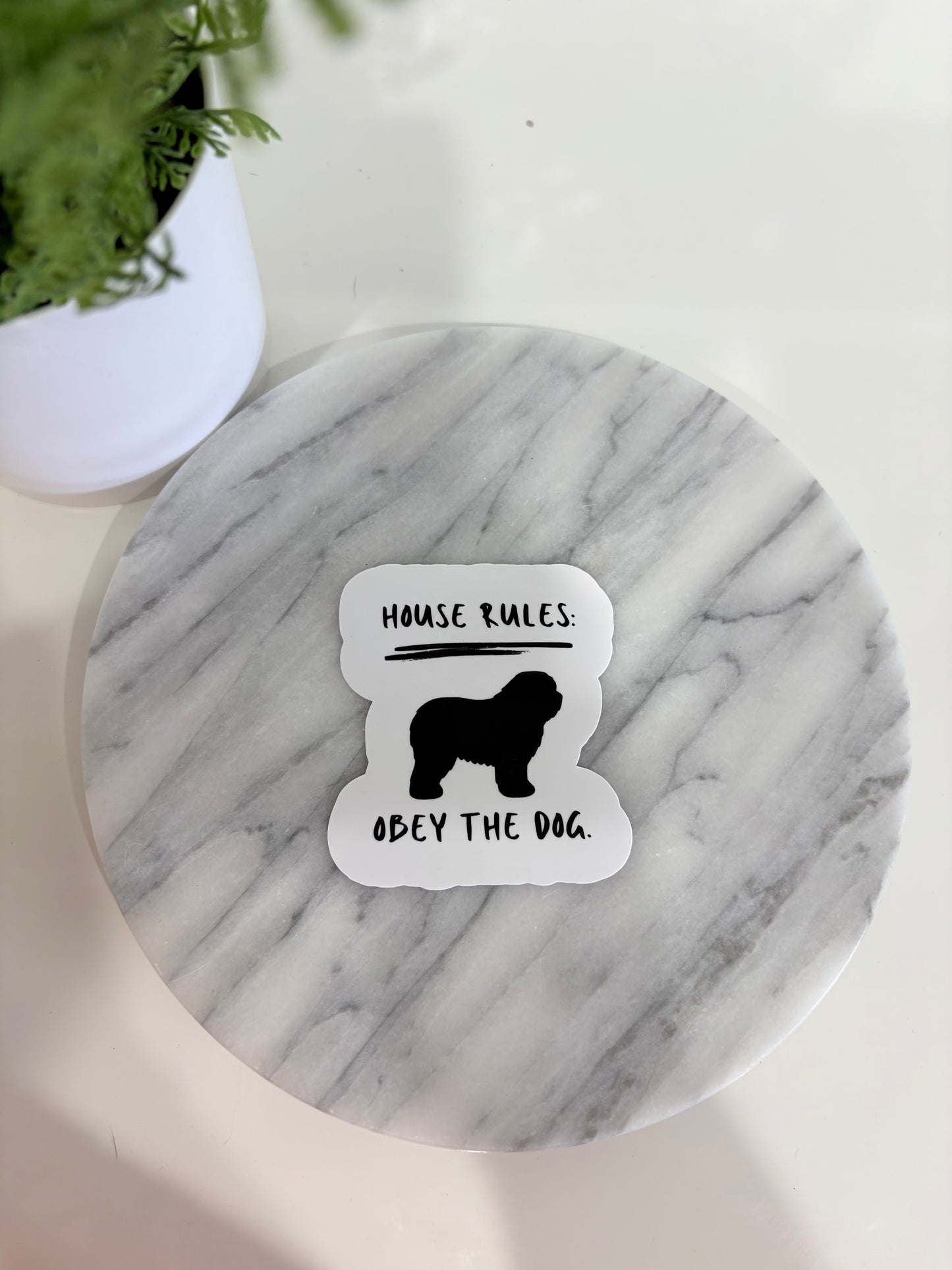 House Rules Dog Breed Specific Minimalistic Stickers
