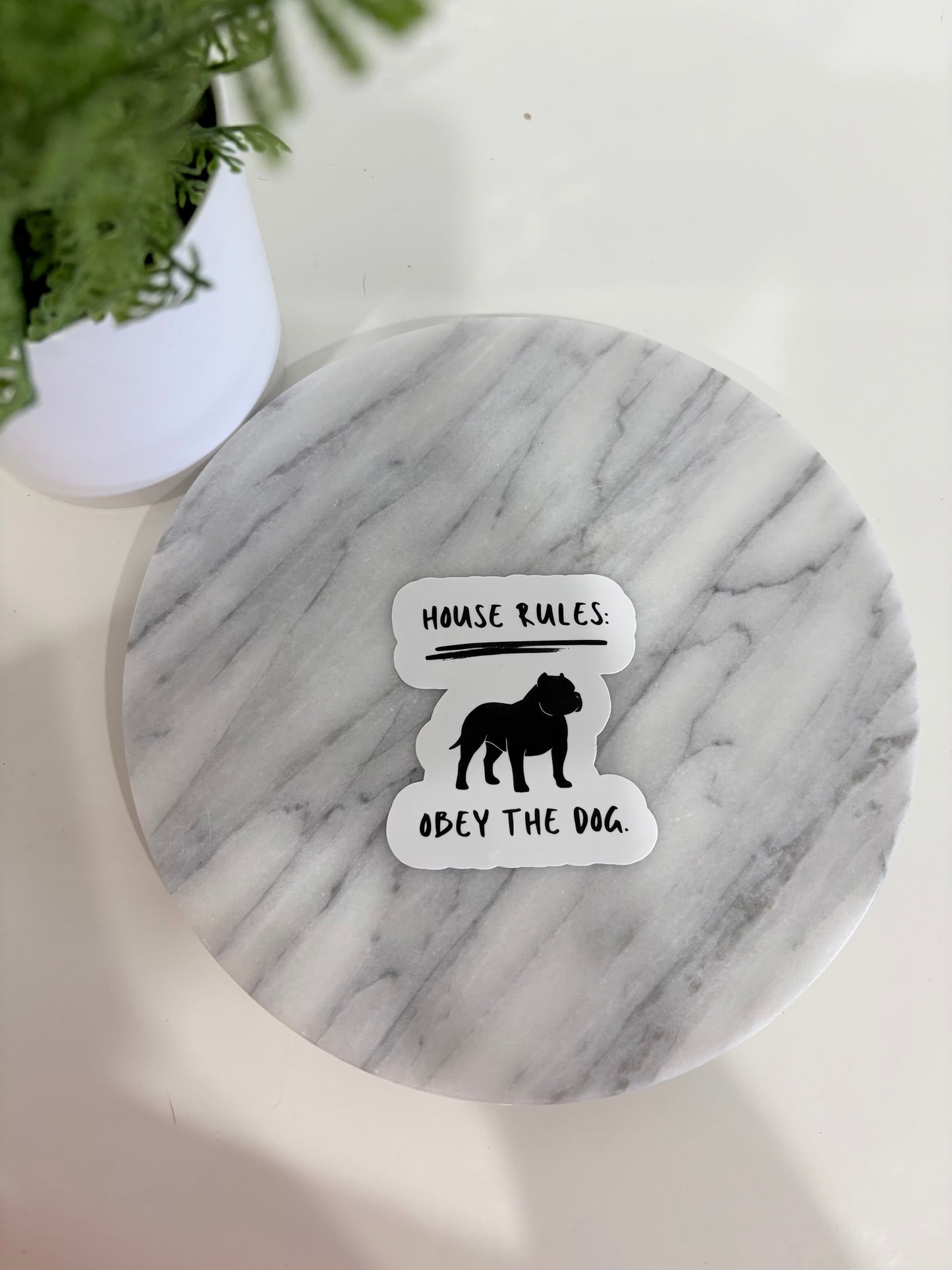 House Rules Dog Breed Specific Minimalistic Stickers
