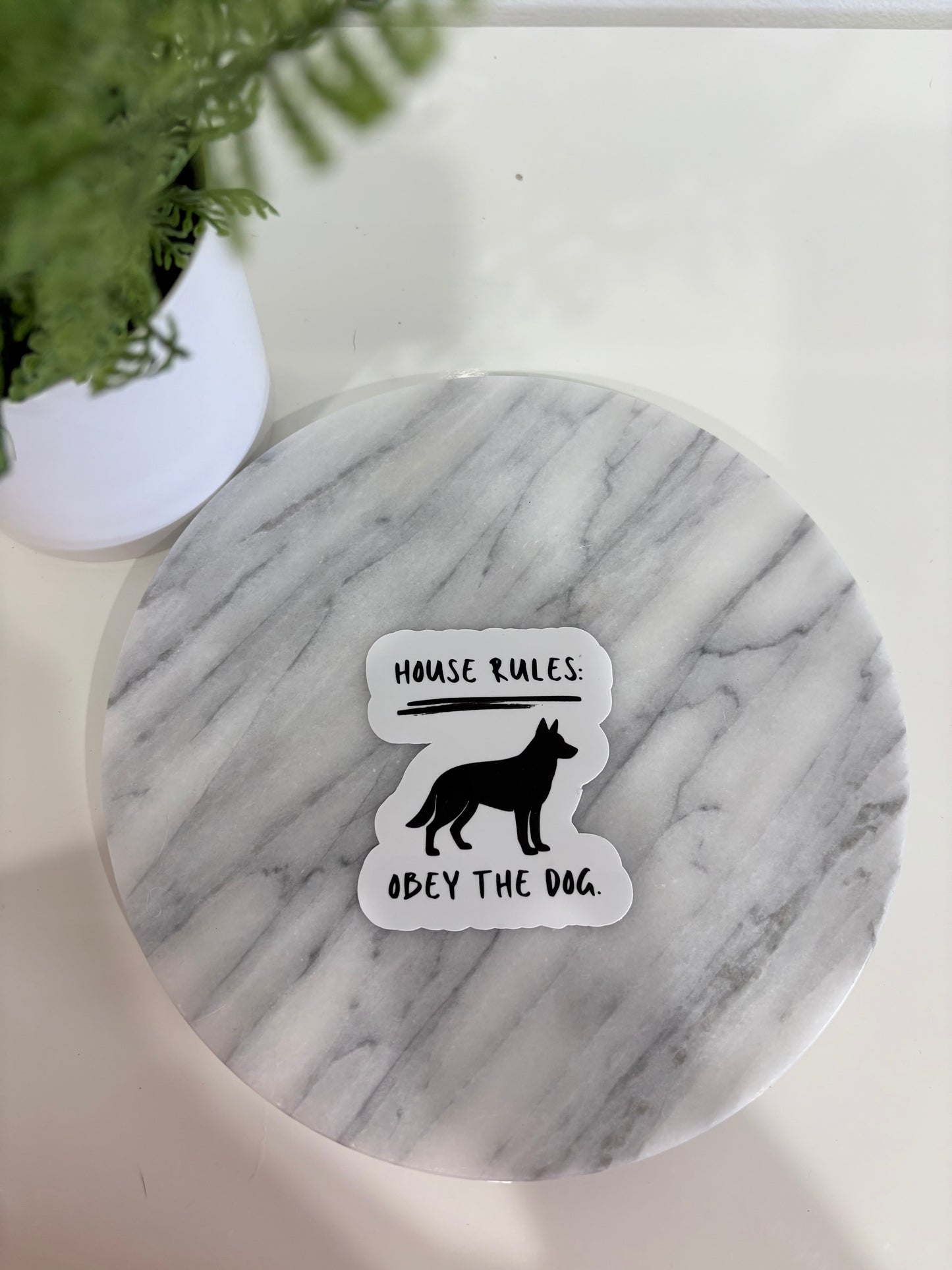 House Rules Dog Breed Specific Minimalistic Stickers