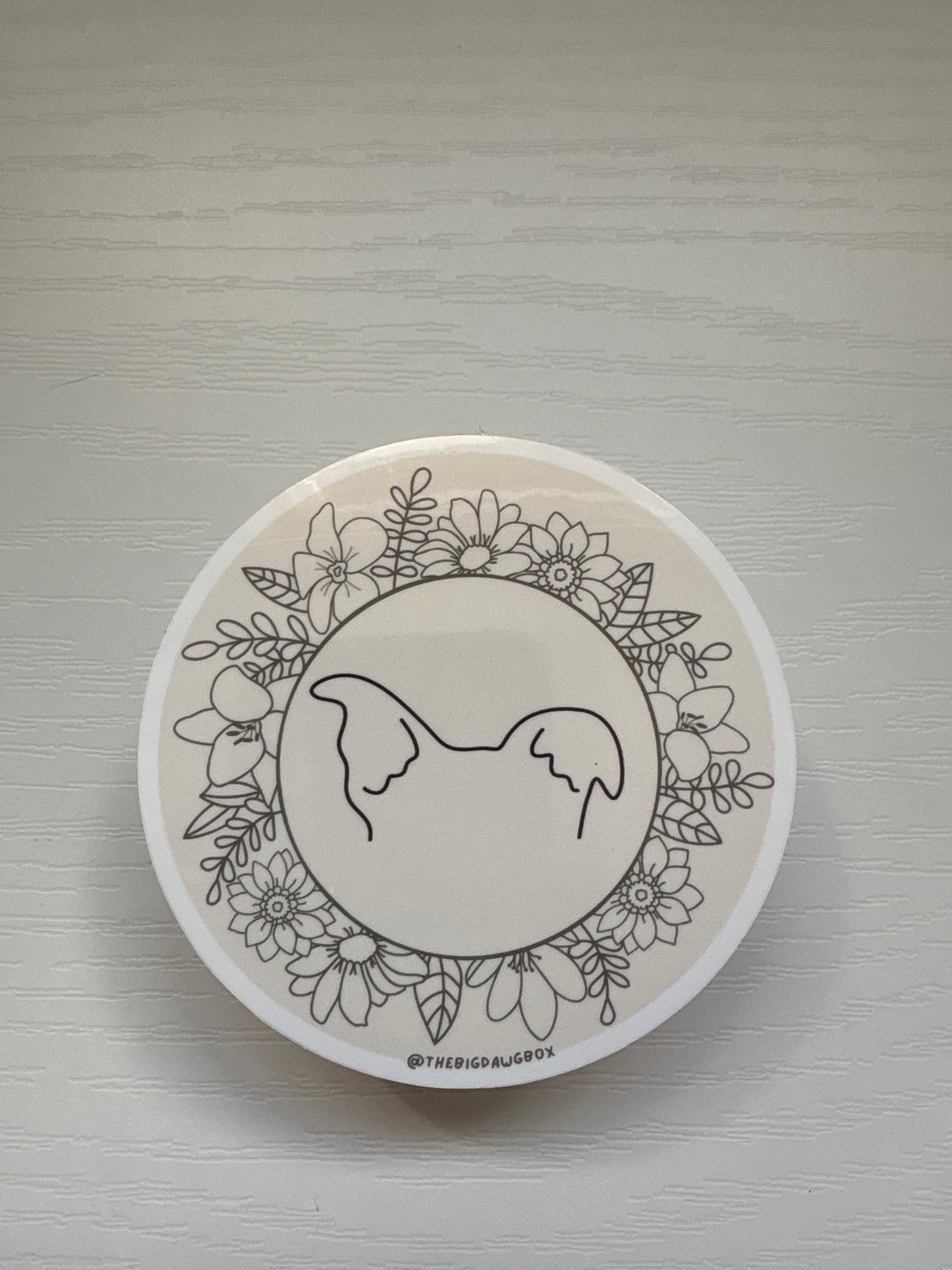 Floral Dog Breed Sticker Circle