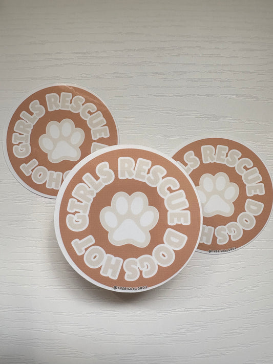 Hot Girls Rescue Dogs Pink Sticker