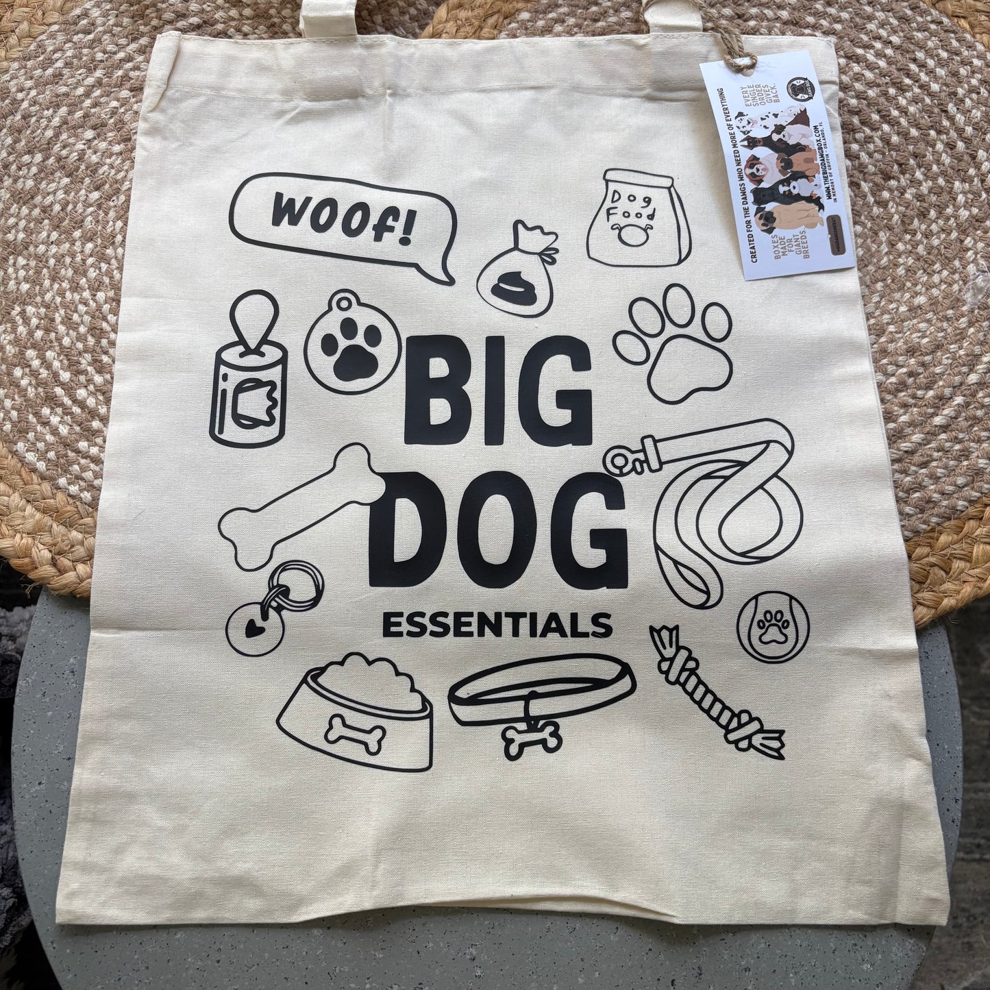 Big Dog Essentials Cotton Canvas Reusable Grocery Shopping Blank Tote Bag 13" x 17"