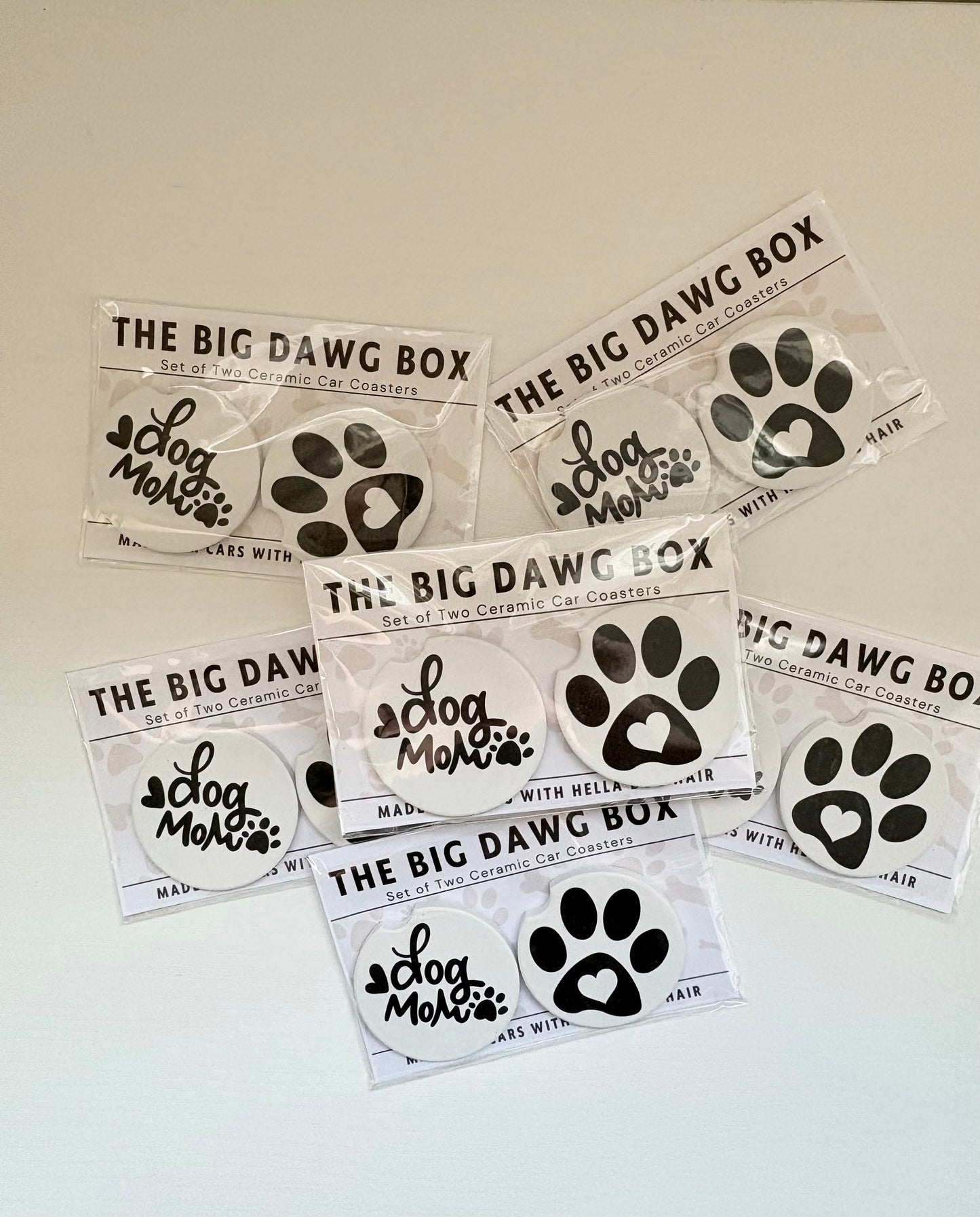 Dog Mom Ceramic Car Coaster Set