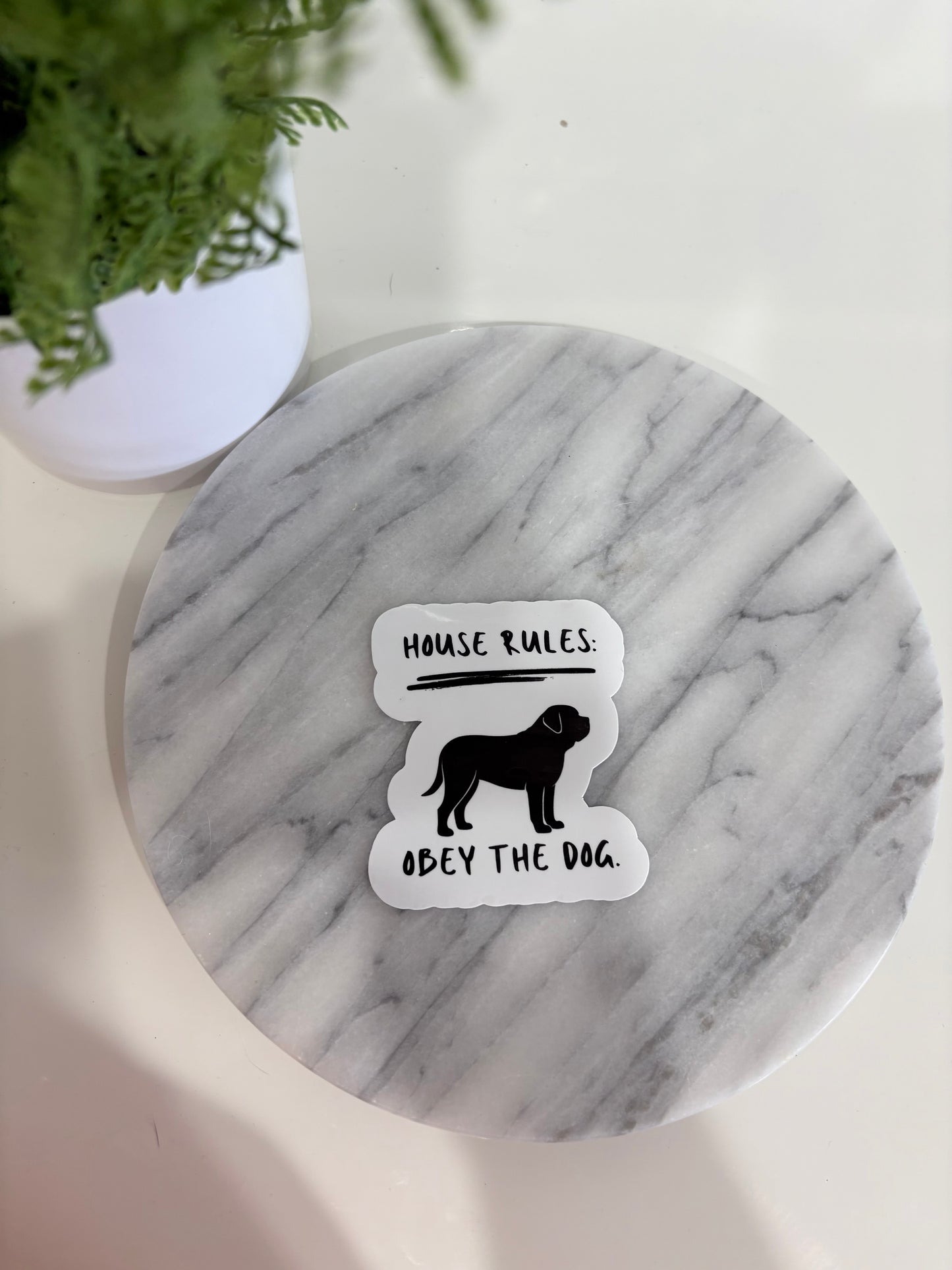 House Rules Dog Breed Specific Minimalistic Stickers