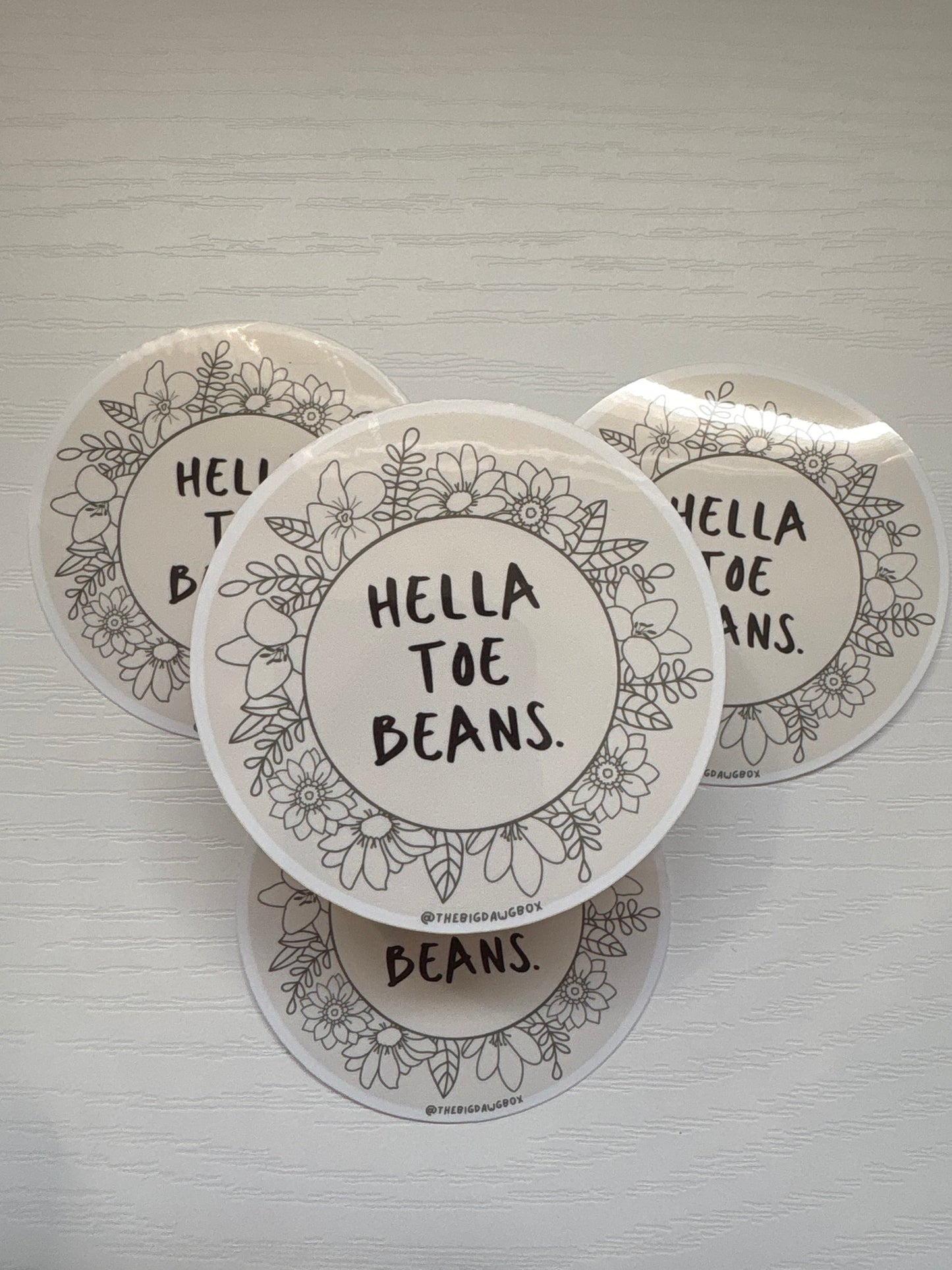 Hella Toe Beans Floral Sticker