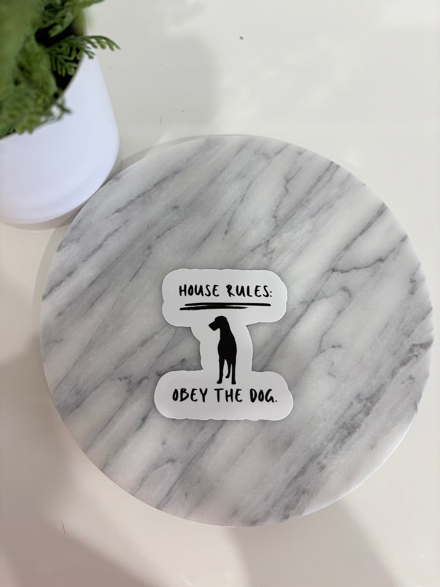 House Rules Dog Breed Specific Minimalistic Stickers