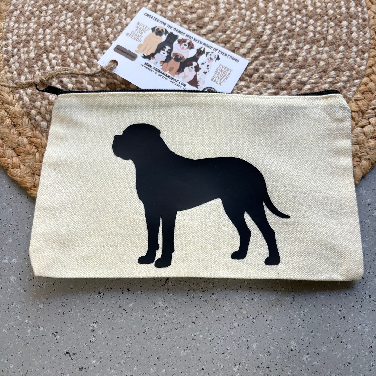 Mastiff Custom Giant Breed Cosmetic Travel Bag Gift for Big Dog Lovers