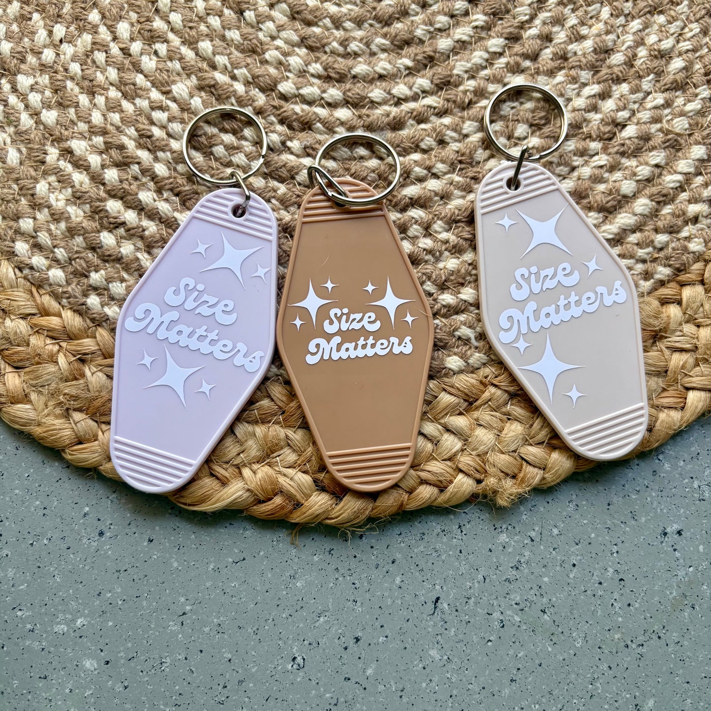 Size Matters Big Dog Motel Keychain Personalized Dog Mom Gift Under $5