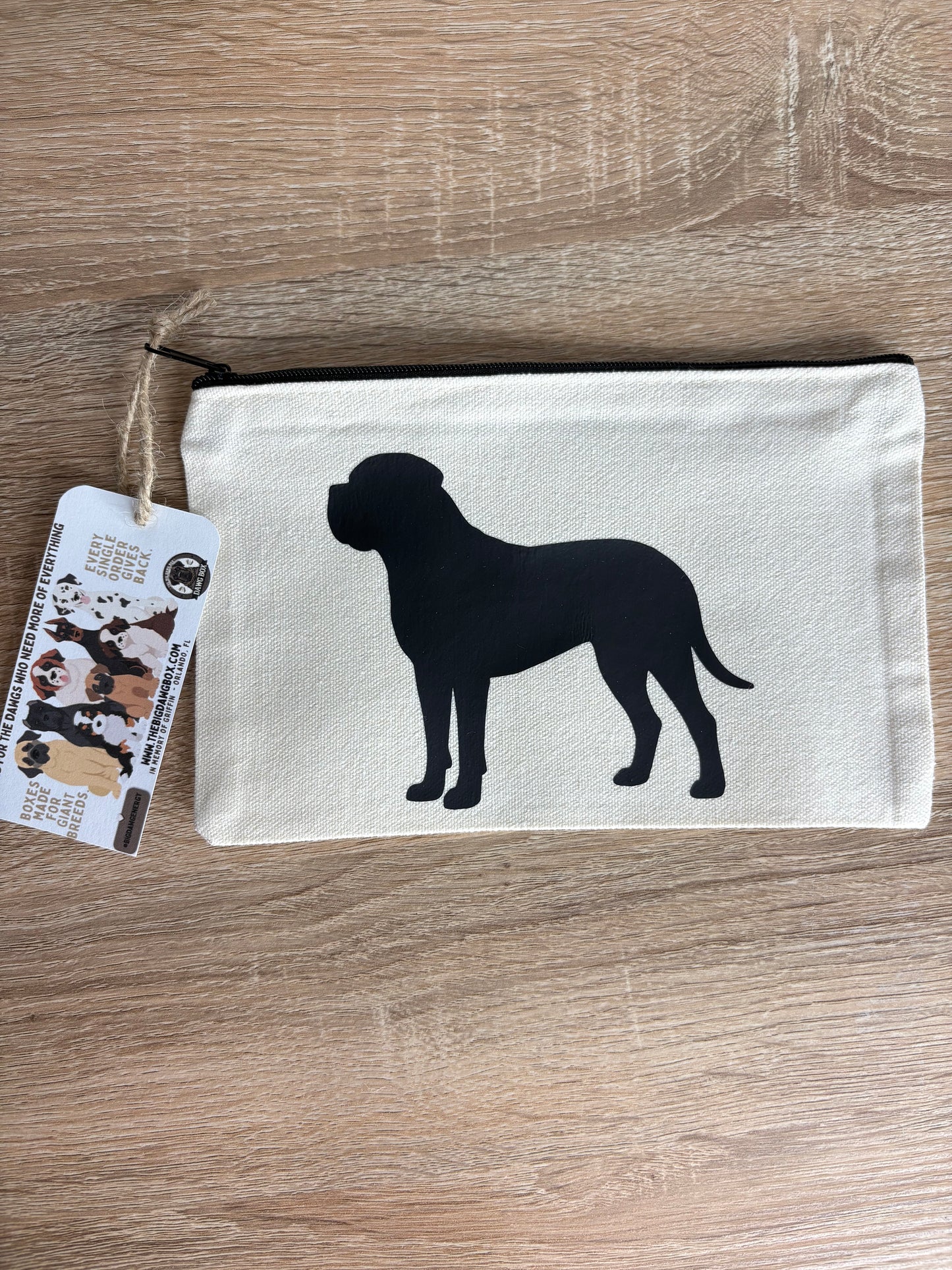 Mastiff Custom Giant Breed Cosmetic Travel Bag Gift for Big Dog Lovers