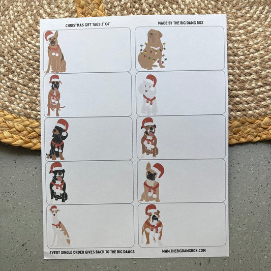 Christmas Dog Lovers Holiday Labels Dog Gift Tags Stickers To/From Stickers for Presents Custom Dog Lover Gift Tags