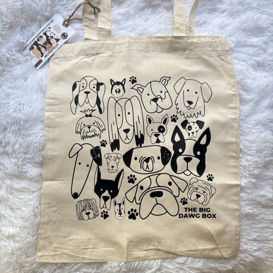 Big Dog Giant Breed Essentials Cotton Canvas Reusable Grocery Shopping Blank Tote Bag 13" x 17"