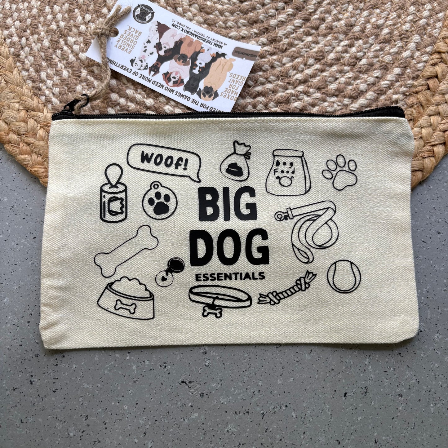 Big Dog Essentials Giant Breed Cosmetic Travel Bag Gift for Big Dog Lovers