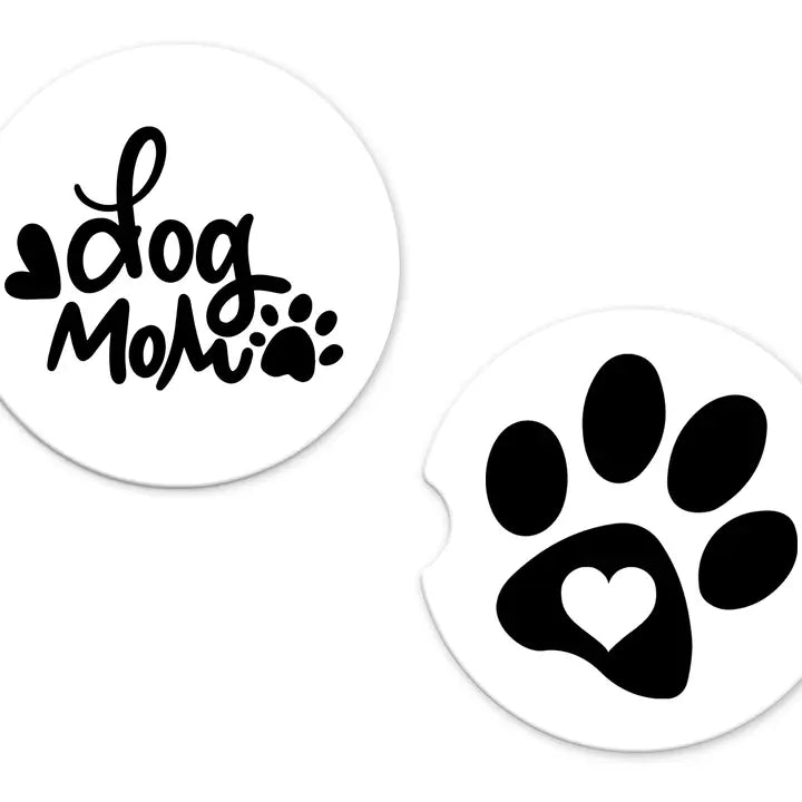 Dog Mom Ceramic Car Coaster Set
