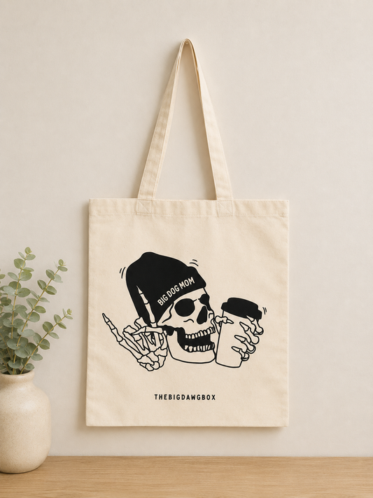 Big Dog Mom Skull | Big Dog Canvas Tote Bag
