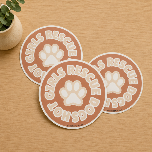 Hot Girls Rescue Dogs Pink Sticker