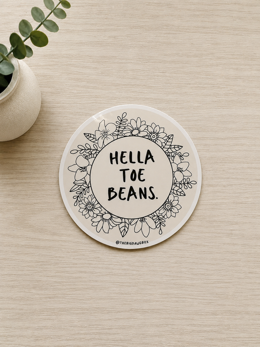 Hella Toe Beans Floral Sticker